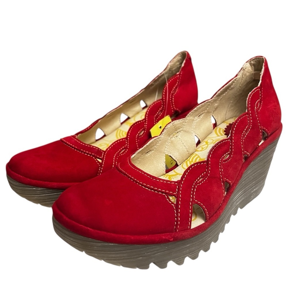 Fly London Red Wedge Shoes